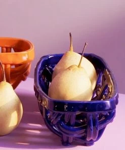 &klevering Ceramic Blue Baguette Basket