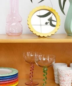 &klevering Set Of 2 Green Spiral Coupe Glasses