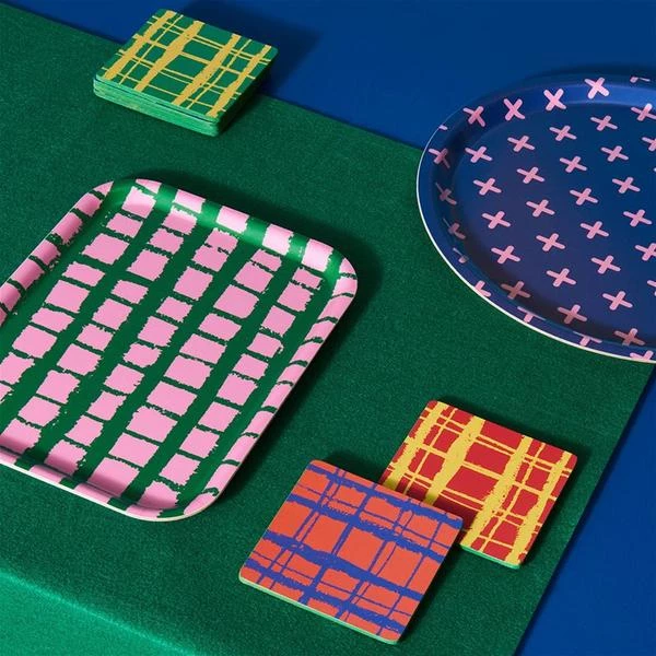 &klevering Klevering Grid Coaster Set Of 6 &klevering Klevering Grid Coaster Set Of 6