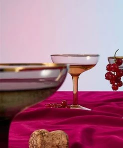 &klevering Set Of 2 Smoked Champagne Coupes