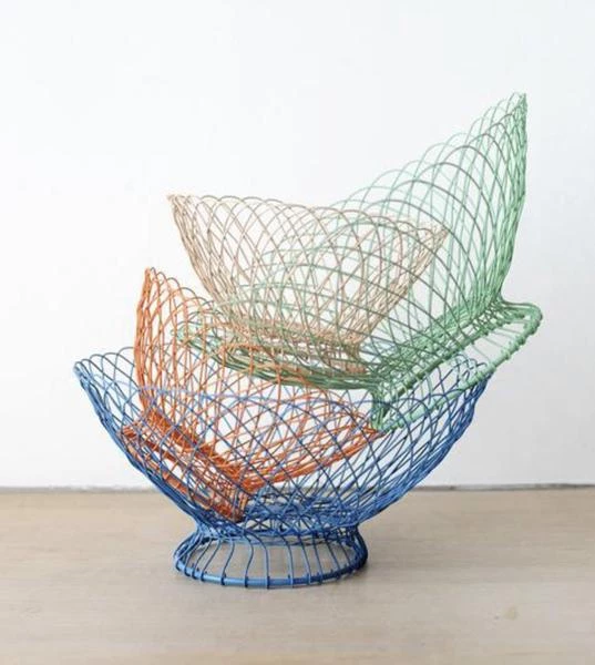 &klevering Orange Twist Wire Basket Small &klevering Orange Twist Wire Basket Small