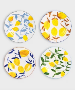 &klevering Set Of Four Lemon Twig Plates