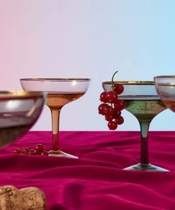 &klevering Set Of 2 Pink Champagne Coupes