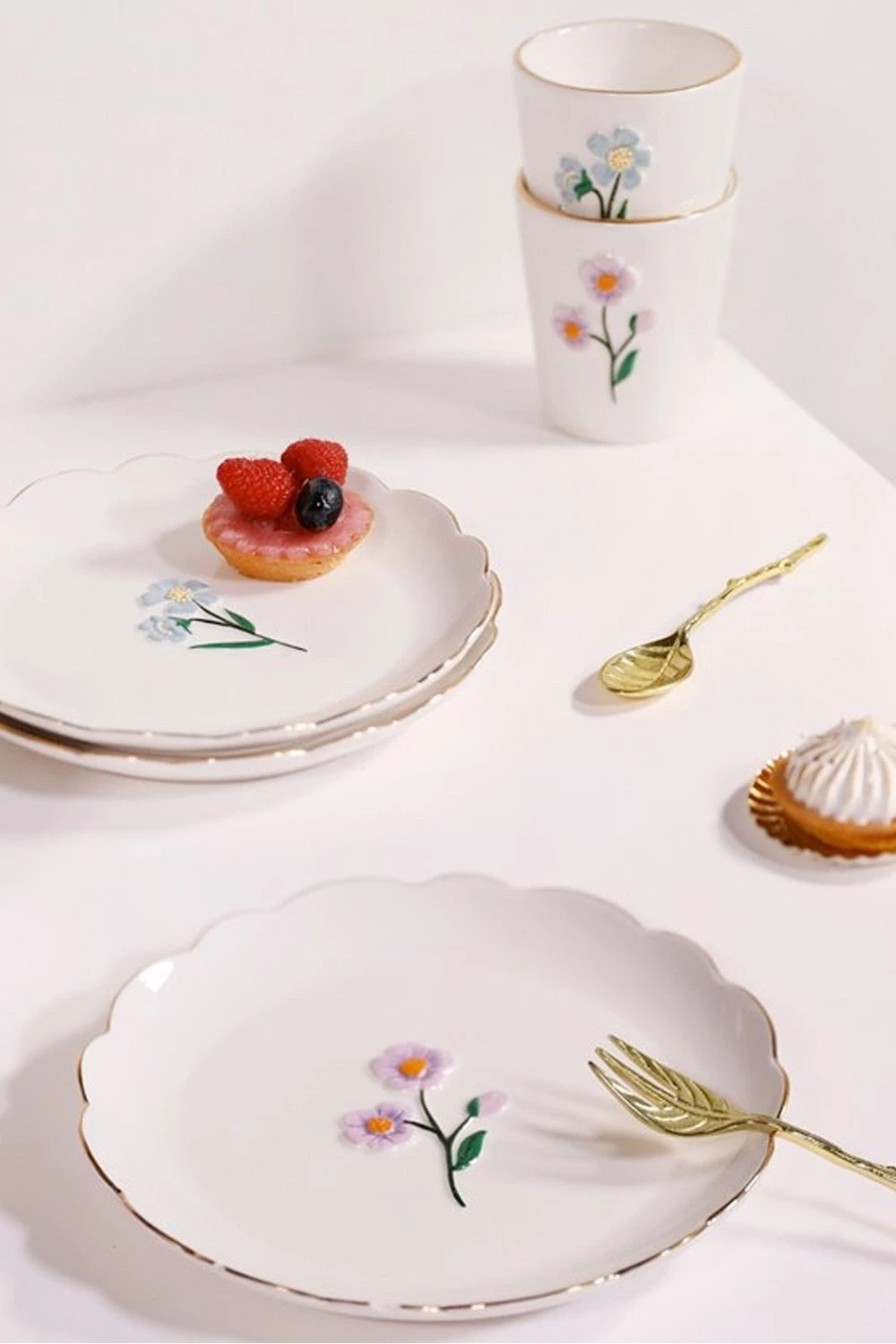&klevering Set Of 4 Wildflower Plates &klevering Set Of 4 Wildflower Plates
