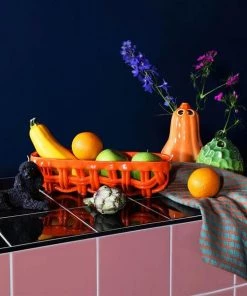 &klevering Orange Bowl Basket Ceramic Woven