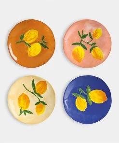 &klevering Ceramic Lemon Side Plates Set Of 4