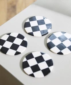 Promo π &klevering Check Coasters in Black (Set of 4) π 2 &klevering Check Coasters in Black (Set of 4)
