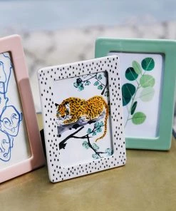 &klevering Ceramic Checks Rectangle Photo Frame Nude