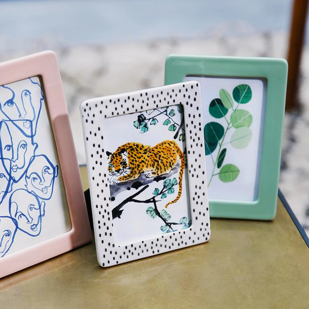 &klevering Ceramic Checks Rectangle Photo Frame Nude &klevering Ceramic Checks Rectangle Photo Frame Nude