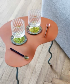 &klevering Peach Squiggle Side Table