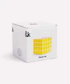 &klevering Ceramic Plant Pot Tile Yellow 14cm