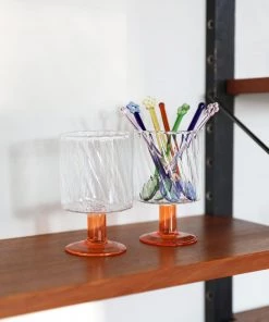&klevering Twirl Orange Glass - Set of 2