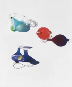 &klevering Set of 3 Glass Christmas Ornaments - Cocktail