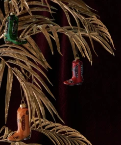 &klevering Set of 3 Glass Christmas Ornaments - Boots