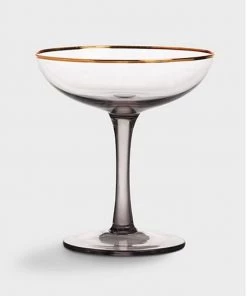 &klevering Set Of 2 Smoked Champagne Coupes
