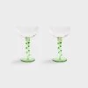 &klevering Set of 2 Green Spiral Coupes