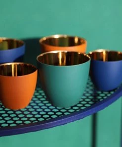 &klevering Porcelain Gold Lined Votive Candle Holder