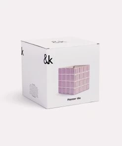&klevering Ceramic Plant Pot Tile Lilac 14cm