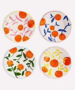 &klevering Set of 4 Large Orange Twig Plate