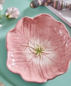 &klevering Pink Flower Shallow Bowl