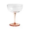 &klevering Pink Steamed Champagne Coupe with Floral Etch