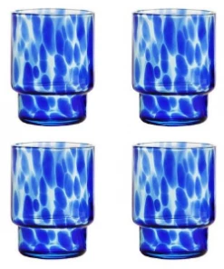 &klevering Set of Four Blue Tortoise Tumblers