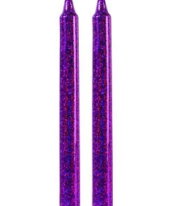&klevering Two Glitter Candles Violet
