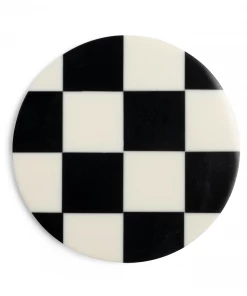 &klevering Check Coasters in Black (Set of 4)