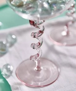 &klevering Pink Spiral Champagne / Cocktail Glasses
