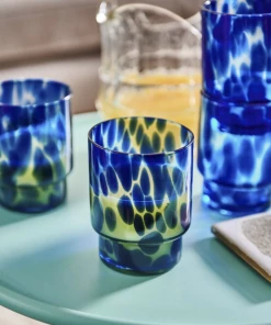 &klevering Blue Tortoise Glass Tumbler