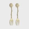 &klevering Set of 2 Gold Daisy Forks