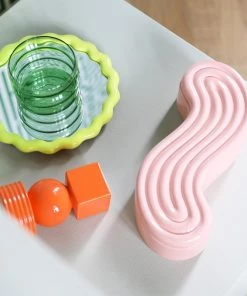 &klevering Yellow Zigzag Standing Mirror