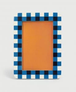 &klevering Photo frame vichy rectangle blue