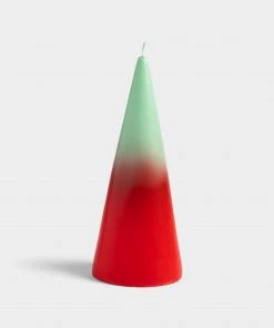 &klevering Fade Cone Candle Large - Red + Green
