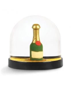 &klevering Gold Glitter Champagne Bottle Snowglobe Wonderball