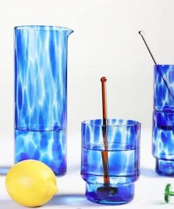 &klevering Glass Tortoise Blue Set of 4