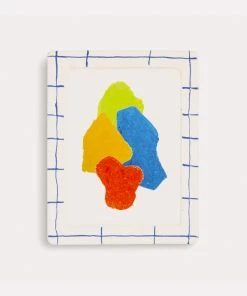 &klevering Ceramic Checks Rectangle Photo Frame Natural-Blue