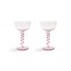 &klevering Spiral Pink Cocktail Glass - Set of 2