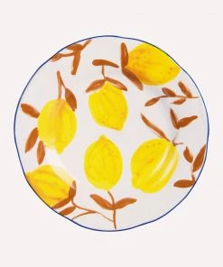 &klevering Set of 4 Large Lemon Twig Plate