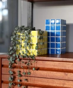 &klevering Ceramic Plant Pot Tile Yellow 14cm