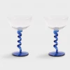 &klevering Blue Spiral Champagne / Cocktail Glass