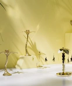 &klevering Small Gold Monkey Go Round Candle Holder