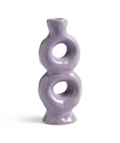 &klevering Loop Lilac Stoneware Candleholder