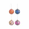 &klevering Set of 4 Checked Glass Baubles