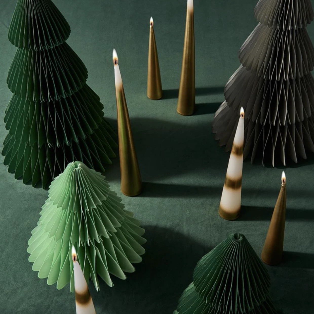 &klevering Set of 3 Gold Javelin Candle &klevering Set of 3 Gold Javelin Candle