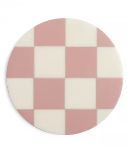 &klevering Check Coasters in Pink (Set of 4)