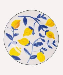 &klevering Set of 4 Large Lemon Twig Plate