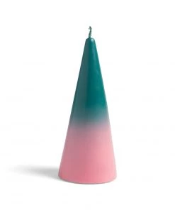 &klevering Fade Cone Candle Small - Teal + Pink