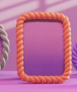 &klevering Braid Rectangle Photo Frame Peach