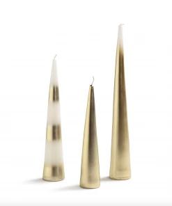 &klevering Set of 3 Gold Javelin Candle